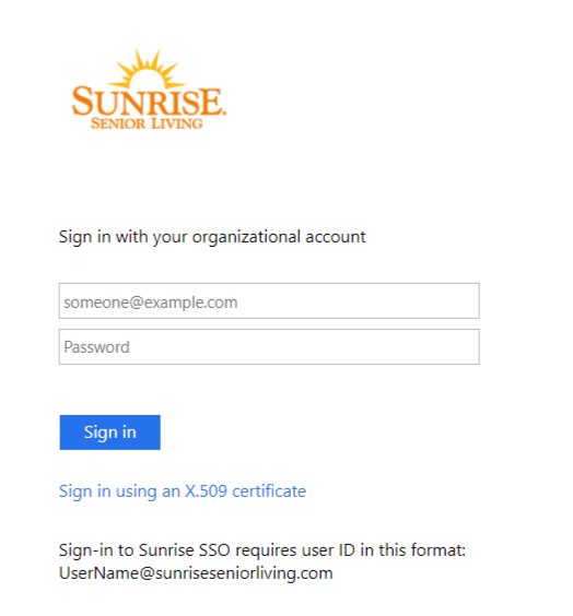 sunrise senior living employee Login